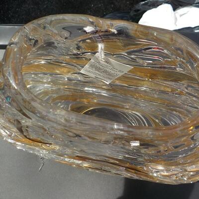 Tamaian Blown Glass abstract bowl.