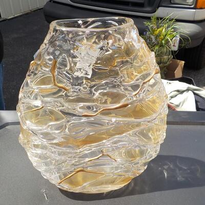 Tamaian Blown Glass abstract bowl.