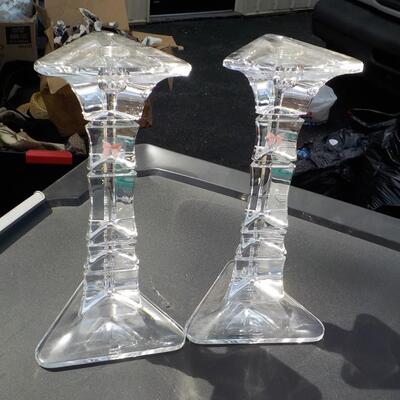 Marquise by Waterford Glass Candle holders (new) 12 in.