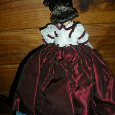 Madame Alexander 10" Scarlett Portrette #1100 from Jubilee II series Burgundy and White Dress