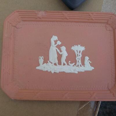 Wedgwood of England/ 2 rare pieces Heart Box & Red Tray.