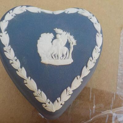 Wedgwood of England/ 2 rare pieces Heart Box & Red Tray.