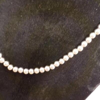 20 in. Sterling silver Bead Necklace.
