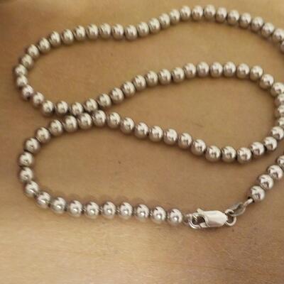 20 in. Sterling silver Bead Necklace.