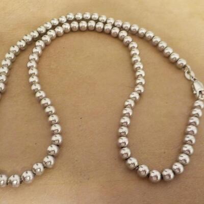 20 in. Sterling silver Bead Necklace.