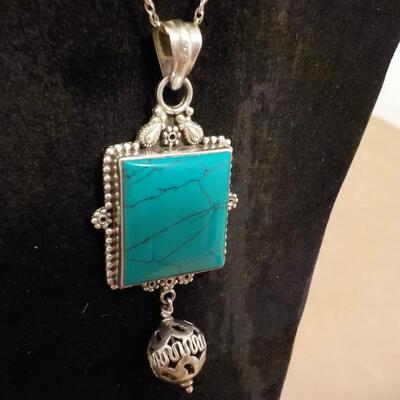 Sterling silver Turquois necklace.