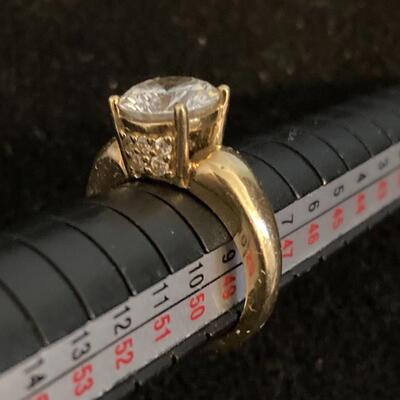 14k Gold Ring with 3 carat Round CZ Size 5