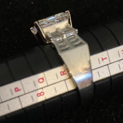 Sterling .925 Ring with CZ Diamond Princess Cut Size 7