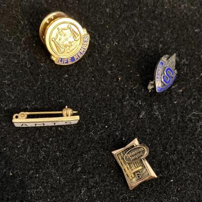 Collection of 4 Vintage Pins with Sterling and gold filled