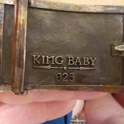 Sterling silver belt buckle. King Baby.