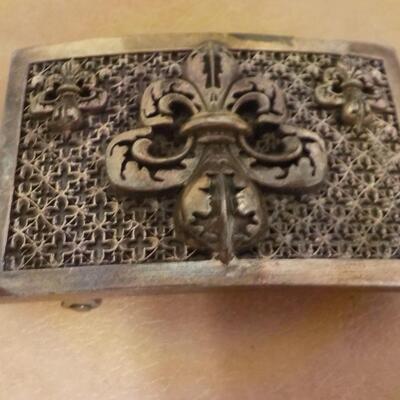 Sterling silver belt buckle. King Baby.