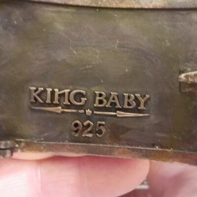 Sterling silver belt buckle. King Baby.