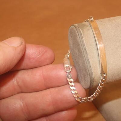 Sterling silver 1/2 curb and chain.