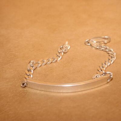 Sterling silver 1/2 curb and chain.