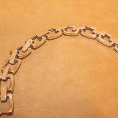 Open square sterling silver chain.
