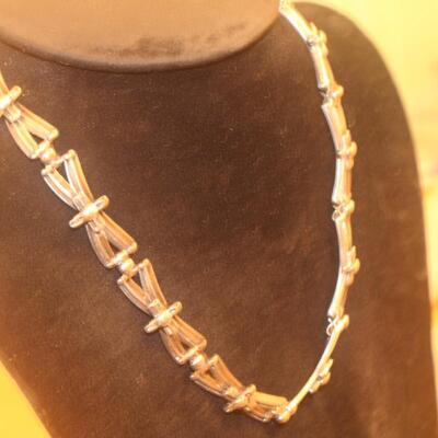 21 in Art-Deco Sterling silver necklace.