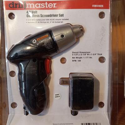 LOT 68  NEW DRILL MASTER CORDLESS SCREWDRIVER AND 3/8