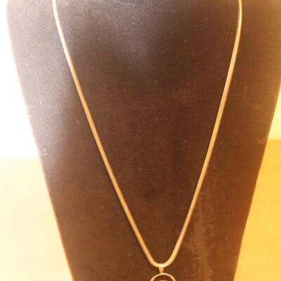 Sterling silver precious stone 21 in. necklace.