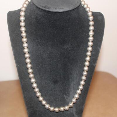 Sterling silver bead necklace 22 in.