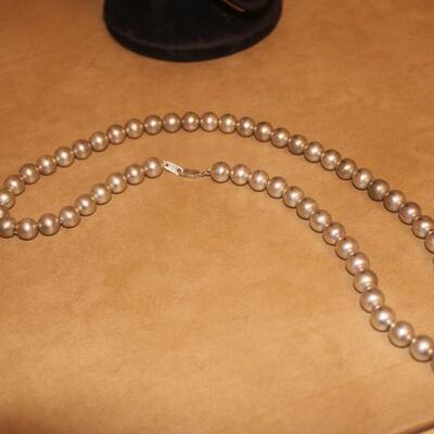 Sterling silver bead necklace 22 in.