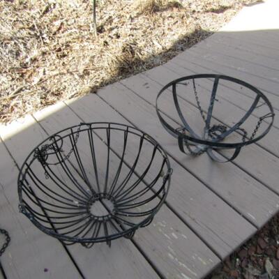 Collection of Wrought Metal Hanging and Table Top Planters