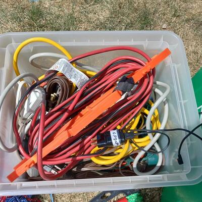 LOT 85  ROPE, ROLL OF TWINE, SURGE PROTECTORS AND EXTENSION CORDS