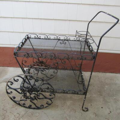 Vintage Wrought Iron Garden Tea Cart