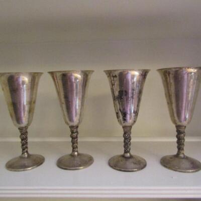 Four Spanish Made Metal Goblets by Valero
