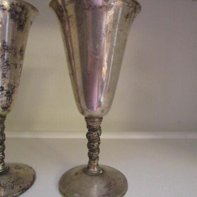 Four Spanish Made Metal Goblets by Valero