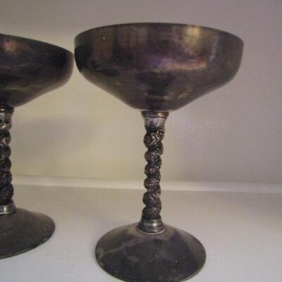 Four Coupe Style Stemmed Goblets