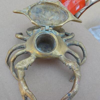 Solid Brass Crab trinket box.