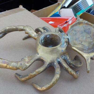 Solid Brass Crab trinket box.