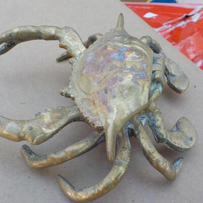 Solid Brass Crab trinket box.