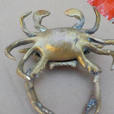 Solid Brass Crab trinket box.