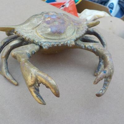 Solid Brass Crab trinket box.