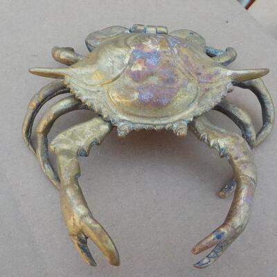 Solid Brass Crab trinket box.