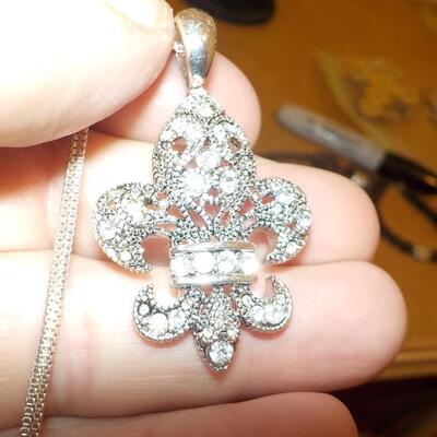 Sterling silver  Filigree cross necklace.