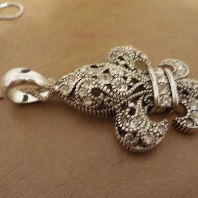 Sterling silver  Filigree cross necklace.