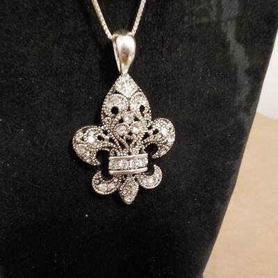 Sterling silver  Filigree cross necklace.