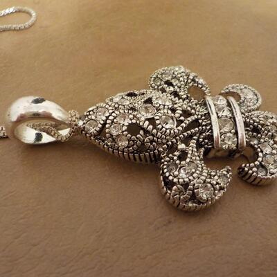 Sterling silver  Filigree cross necklace.
