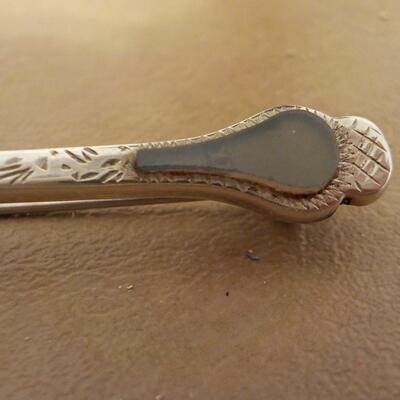 Viking sord pin solid sterling silver w/ inlay stone.