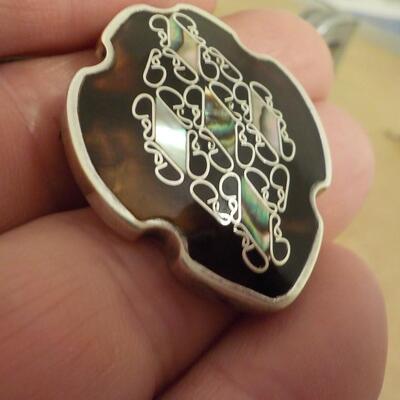 Sterling silver Irish in lay design pin.