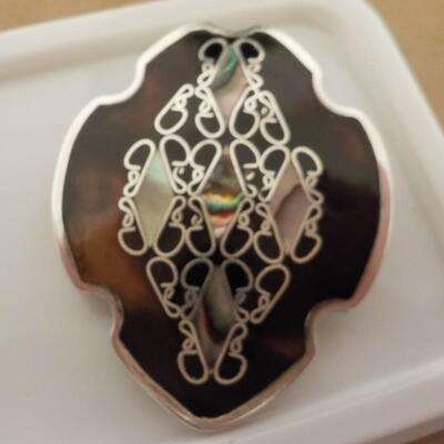 Sterling silver Irish in lay design pin.