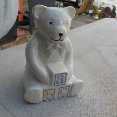 Belleek designer Bear with box.