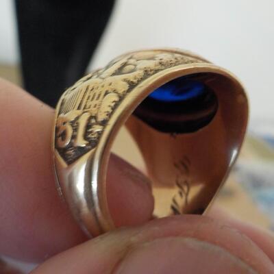 10K gold college class ring.