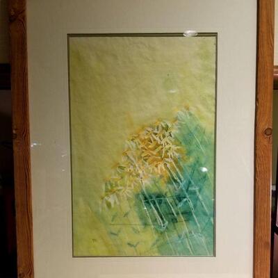 Art -Highly Refined and Beautifully Composed  Signed Asian Lithograph under Glass