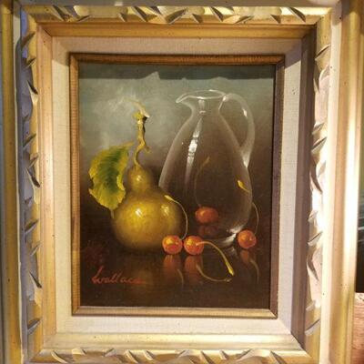 Art - Small Signed Mid-Century Oil Painting of Still life w/ Great Style and Depth