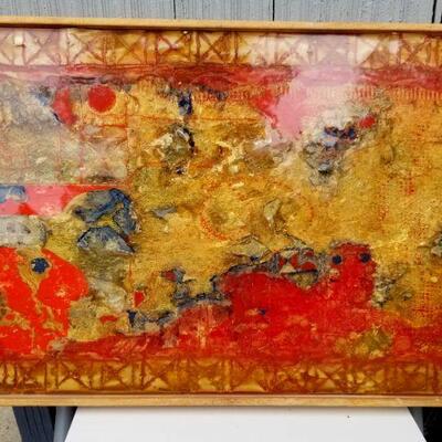 Art Smaller Scale Dazzling Mid-Century Glazed Ceramic Sculptural Abstract Painting 