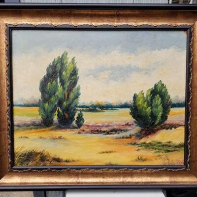 Art vintage landscape oil painting from 1942... signed by  A Grill
