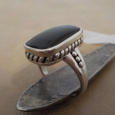 Sterling silver Black onyx hand crafted ring.
